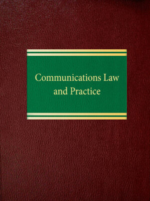 cover image of Communications Law and Practice